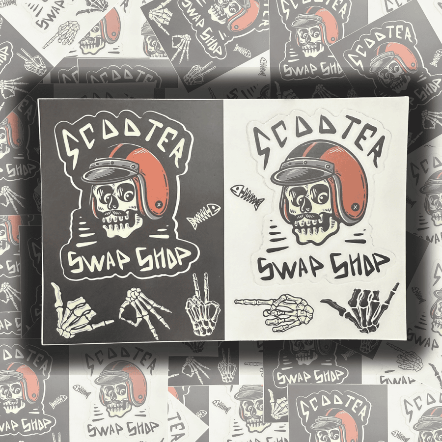 Skull and Bones Sticker Sheets - ScooterSwapShop