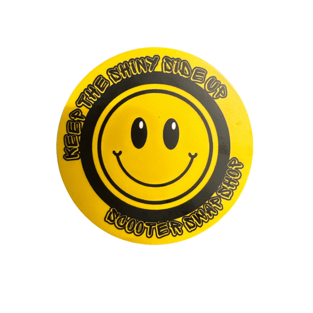 Keep the Shiny Side Up Circle Sticker - ScooterSwapShop