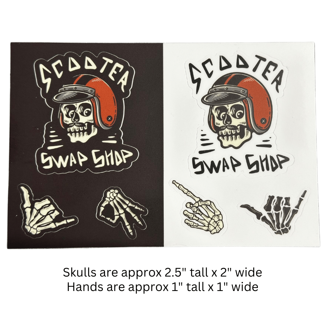 Skull and Bones Sticker Sheets - ScooterSwapShop