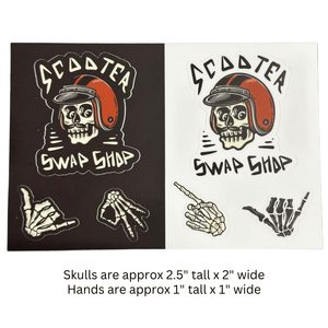 Skull and Bones Sticker Sheets - ScooterSwapShop