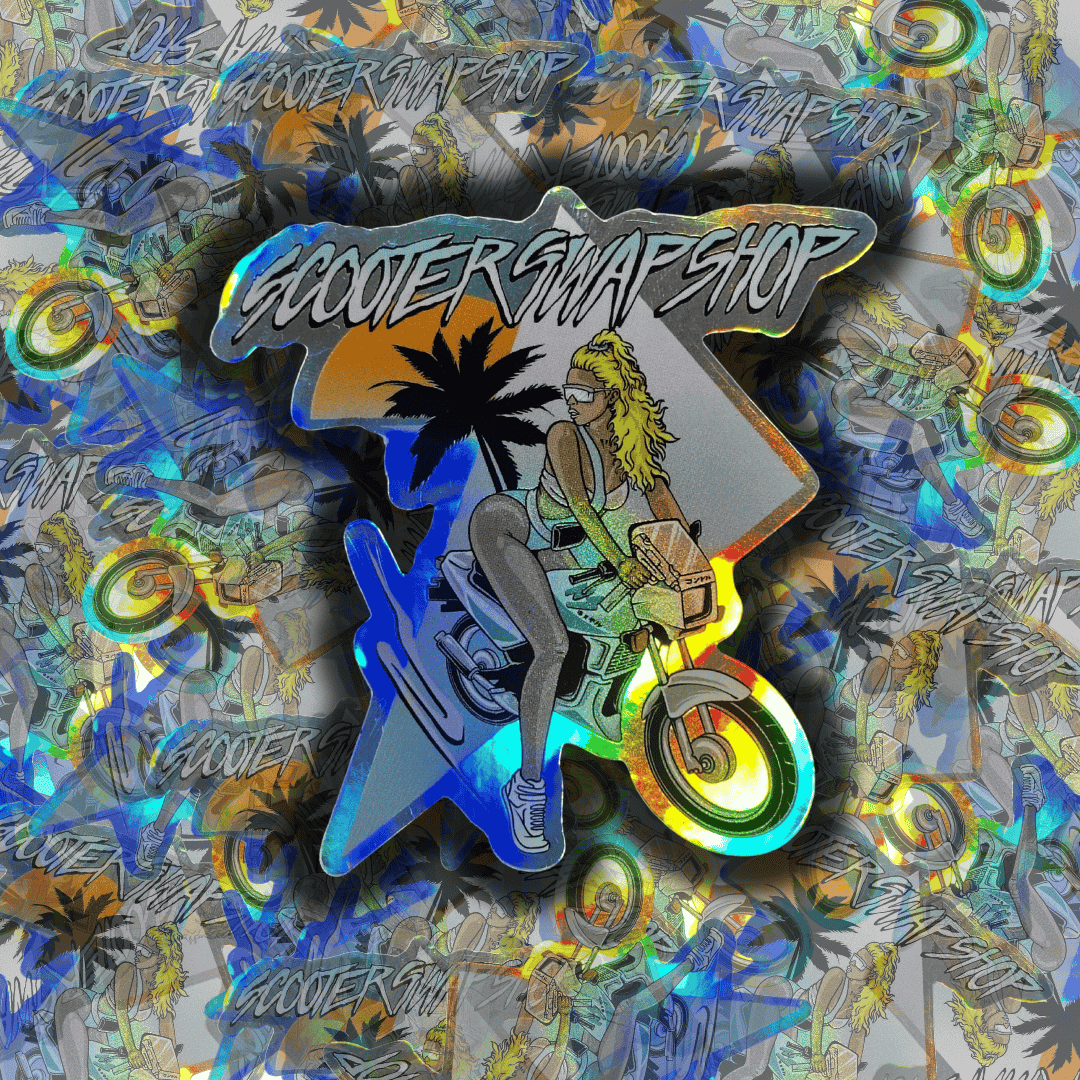 UZI CHICK HOLO Sticker - ScooterSwapShop